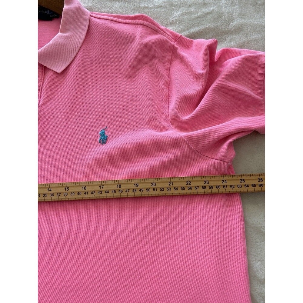 Polo Ralph Lauren Mens Shirt 2XL Neon Pink Pique Preppy Pony XXL Vintage - Picture 7 of 8